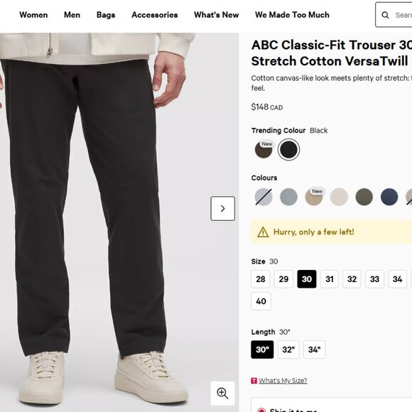Lululemon ABC Classic Fit Trousers VersaTwill - Picture 1 of 5